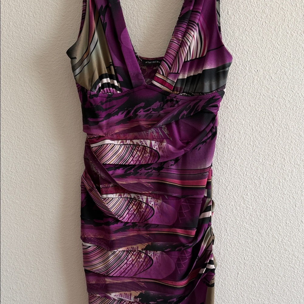 Nikibiki Vibrant Purple and Black Mini Dress